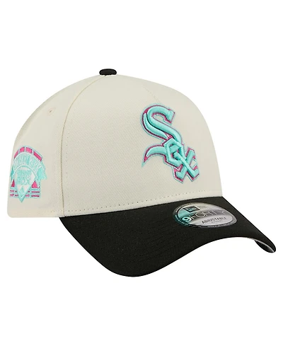 New Era Men's Cream Chicago White Sox Stadium Chrome 9FORTY A-Frame Adjustable Hat