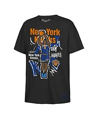 Mitchell & Ness Big Boys and Girls Og Anunoby Black New York Knicks Chalked Up Player T-Shirt