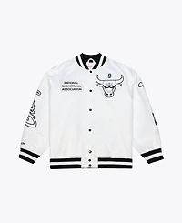 Mitchell & Ness Men's White Chicago Bulls Arctic Lightweight Full-Snap Satin Jacket