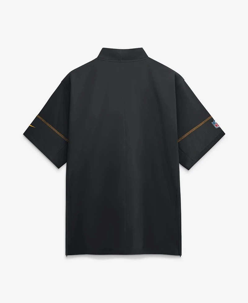 Nike Men's Black Pittsburgh Steelers Sideline Short Sleeve Quarter-Zip Coaches Jacket