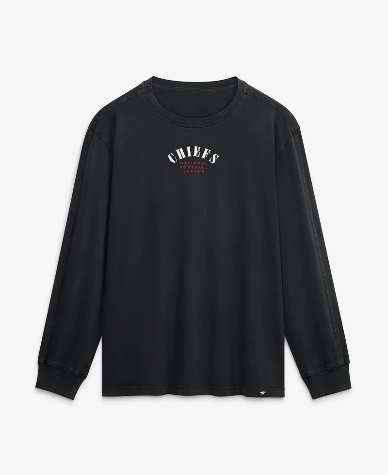 Fanatics Men's Black Kansas City Chiefs Relaxed Fullback Drive Long Sleeve Fashion T-Shirt