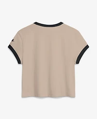 Nike Women's Beige Pittsburgh Steelers Rewind Ringer Mod Cropped T-Shirt