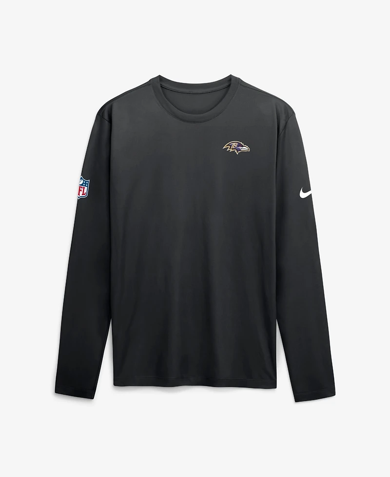 Nike Men's Black Baltimore Ravens Legend Small Logo Dri-fit Long Sleeve T-Shirt