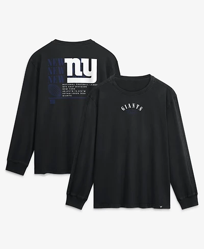 Fanatics Men's Black New York Giants Relaxed Fullback Drive Long Sleeve Fashion T-Shirt