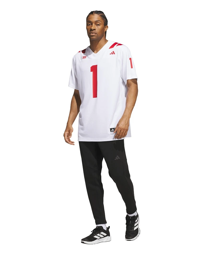 Adidas Men's #1 White Nebraska Huskers Away Premier Football Jersey