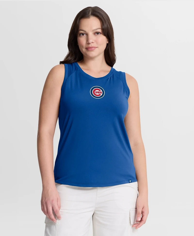 Fanatics Women's Royal Chicago Cubs Draped Mesh Back Performance Tank Top