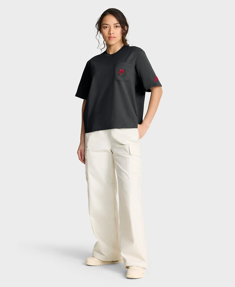 Nike Women's Black Ohio State Buckeyes Legacy Pocket Boxy T-Shirt