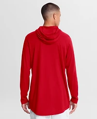 Nike Men's Scarlet Ohio State Buckeyes Primetime Arch Tri-Blend Dri-fit Long Sleeve Hooded T-Shirt