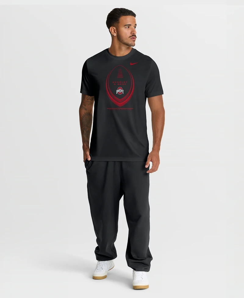 Nike Men's Black Ohio State Buckeyes Primetime Legend Football Icon Dri-fit T-Shirt