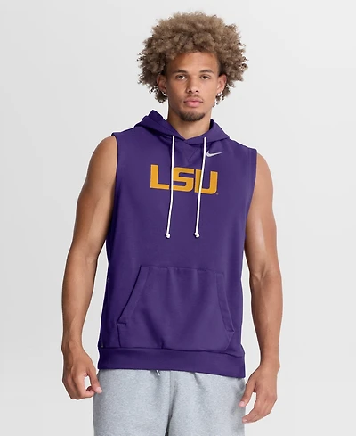 Nike Men's Purple Lsu Tigers 2026 Sideline Sleeveless Dri-fit Hoodie