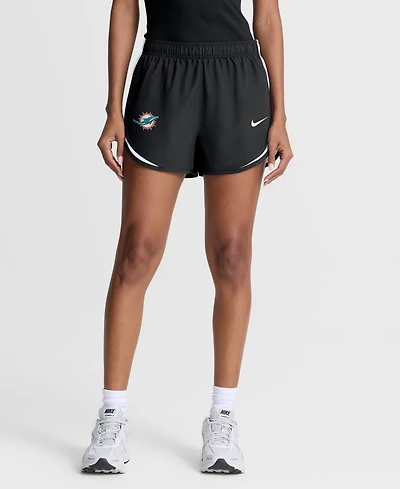 Nike Women's Black Miami Dolphins Tempo Mid-Rise Dri-fit Shorts