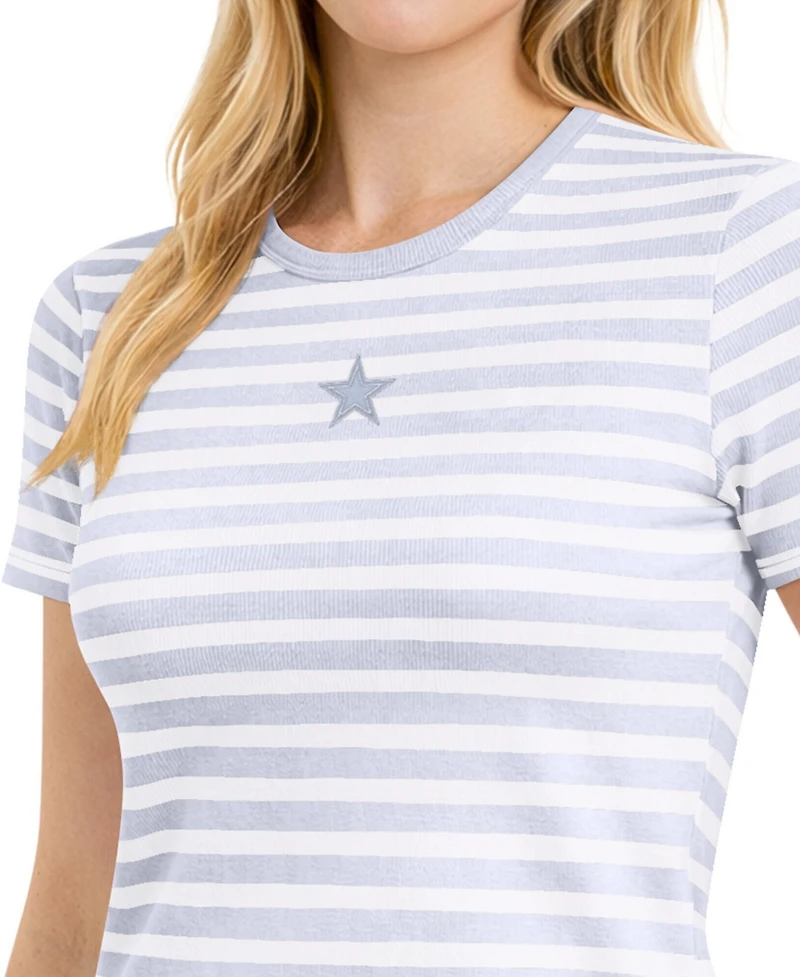 Starter Women's Pastel Blue Dallas Cowboys Pastels Striped T-Shirt