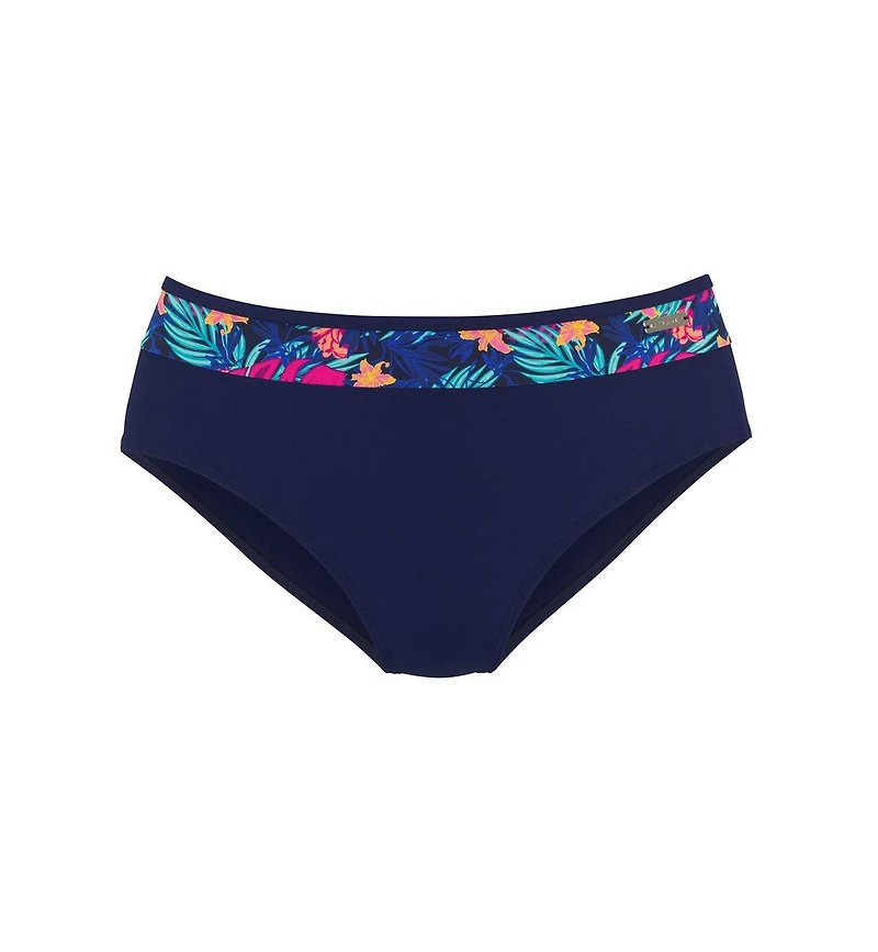Lascana Women's Contrast Print High Waisted Bikini Swimsuit Bottom