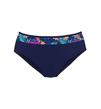 Lascana Women's Contrast Print High Waisted Bikini Swimsuit Bottom