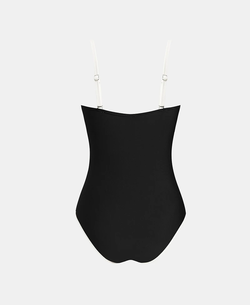 Cupshe Women's One-Shoulder Colorblock One-Piece Swimsuit