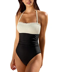 Cupshe Women's Smocked One-Piece Swimsuit