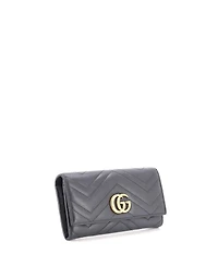 Pre-Owned Gucci Gg Marmont Continental Wallet Matelasse Leather