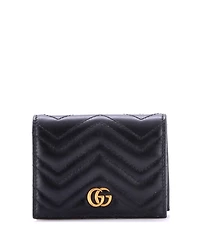 Pre-Owned Gucci Small Gg Marmont Bifold Wallet Matelasse Leather