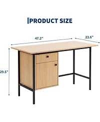 gaomon Compact Desk with Drawer and Cabinet, Study Table for Small Spaces