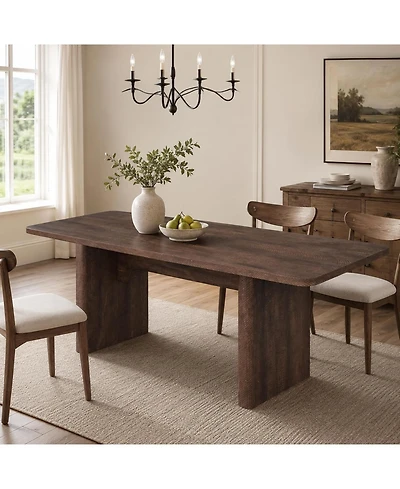 homfan Extendable Dining Table with Rounded Corners, Seats 8-10