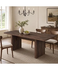 homfan Extendable Dining Table with Rounded Corners, Seats 8-10