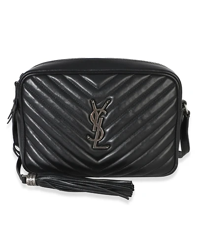 Pre-Owned Saint Laurent Black Matelasse Calfskin Lou Camera Bag