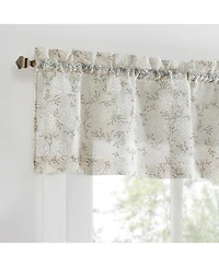 No. 918 Jacqueline Tonal Floral Puff Print Semi-Sheer Rod Pocket Kitchen Curtain Valance