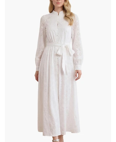 Needle & Thread women's Romilly Cotton Long Sleeve Shirt Dress