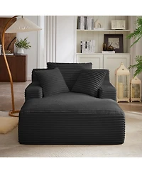 Sailvan Oversized Chaise Lounge Chair, Corduroy Upholstered Modern Sofa Couch,No Assembly Required