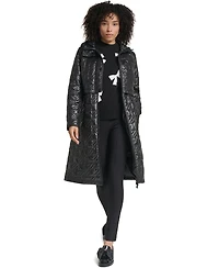 Karl Lagerfeld Paris Women's Hooded Anorak Star Quilted Coat