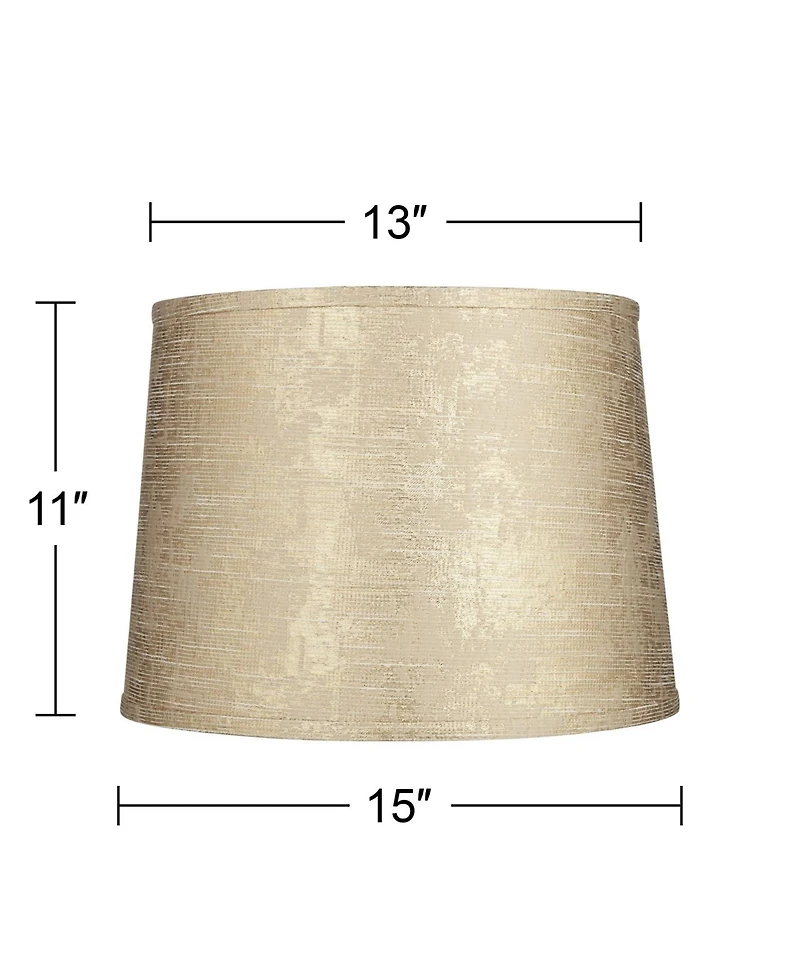 Springcrest 13" Top x 15" Bottom x 11" High x 11" Slant Print Lamp Shade Replacement Tapered Spider Harp Finial