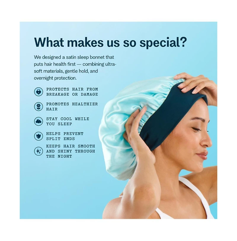 Gimme Beauty Sweet Dreams Satin Bonnet Ultra Soft Sleep Bonnet Smooth and Frizz Free Hair Medium Hair