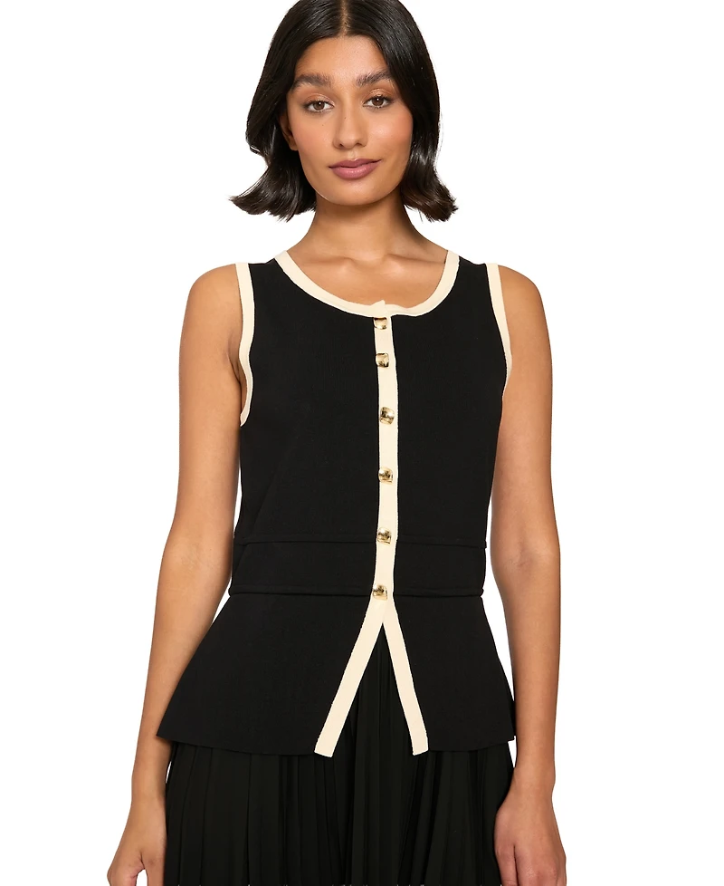 London Times Women's Colorblock A-Line Pleated Midi Dress