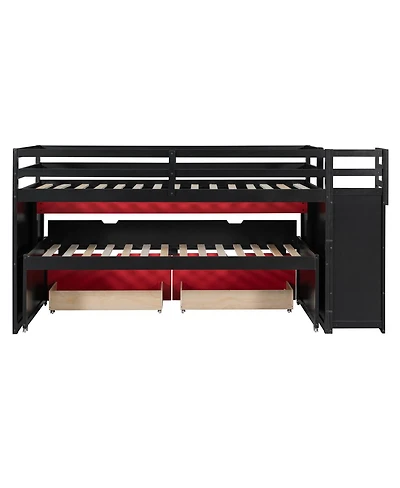 Streamdale Furniture Twin Xl Loft Bed with Desk, Trundle, Storage Steps