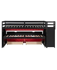 Streamdale Furniture Twin Xl Loft Bed with Desk, Trundle, Storage Steps