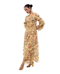 Maryisa Women's Modest Floral Ruffle Dress