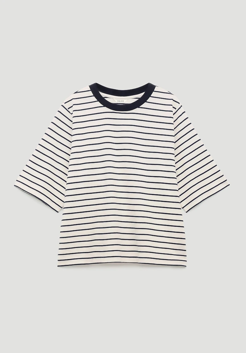 Hush Women's Romina Striped Short-Sleeve Cotton T-Shirt