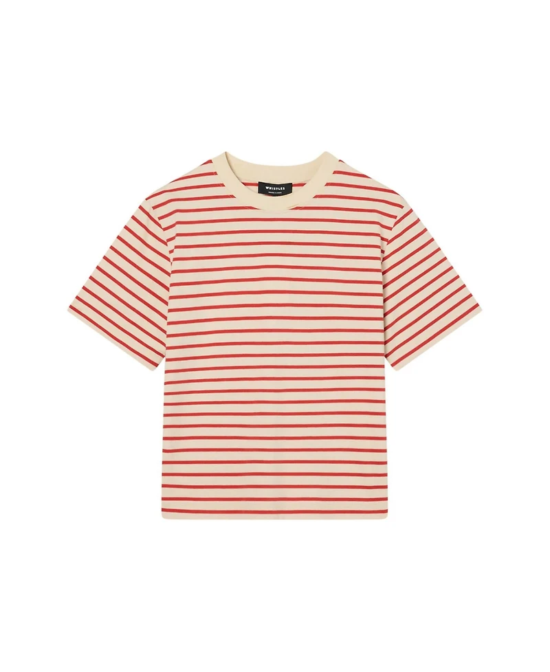 Whistles Women's Stripe Relaxed Cotton T-Shirt