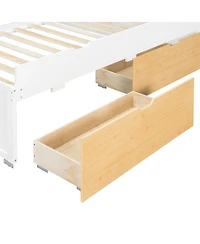 Streamdale Furniture Full Xl Loft Bed with Desk, Trundle, Storage Drawers, and Steps