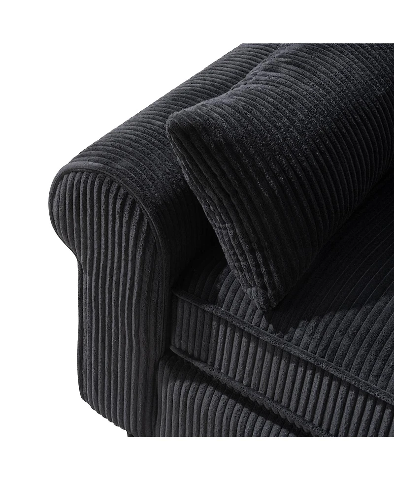 Streamdale Furniture 80.7" Corduroy 2-Seater Loveseat with Rolled Armrests