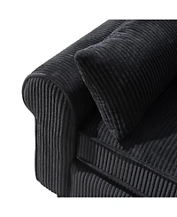 Streamdale Furniture 80.7" Corduroy 2-Seater Loveseat with Rolled Armrests