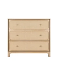 Max & Lily Elio and Rattan 3 Drawer Dresser