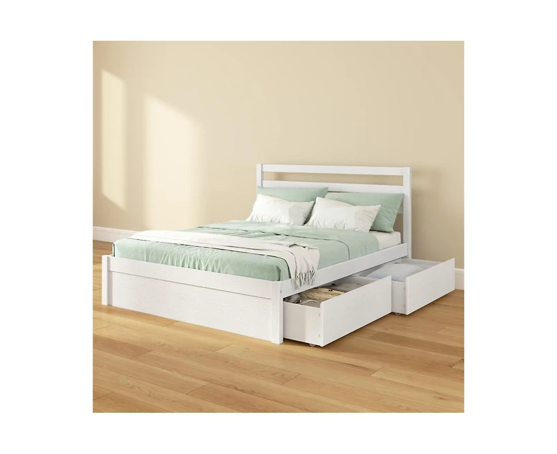Grain & Grove Bear Full Single Bed With Underbed Storage Drawers