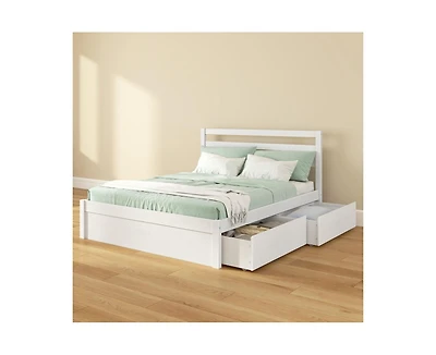 Grain & Grove Bear Full Single Bed With Underbed Storage Drawers