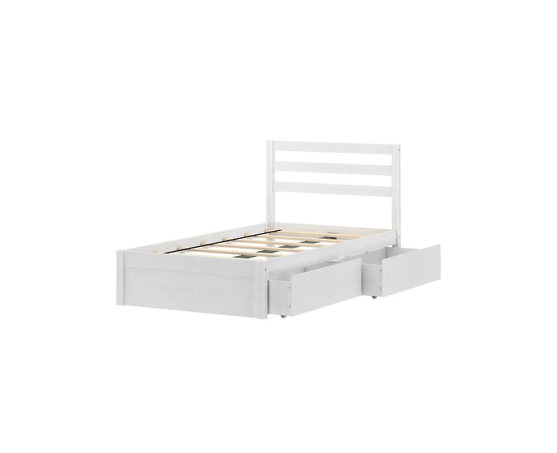 Grain & Grove Bear Twin Single Bed with Underbed Storage Drawers
