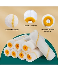 Xdovet Paint Roller Kit Tray Liners Brush Wall Door Cabinet
