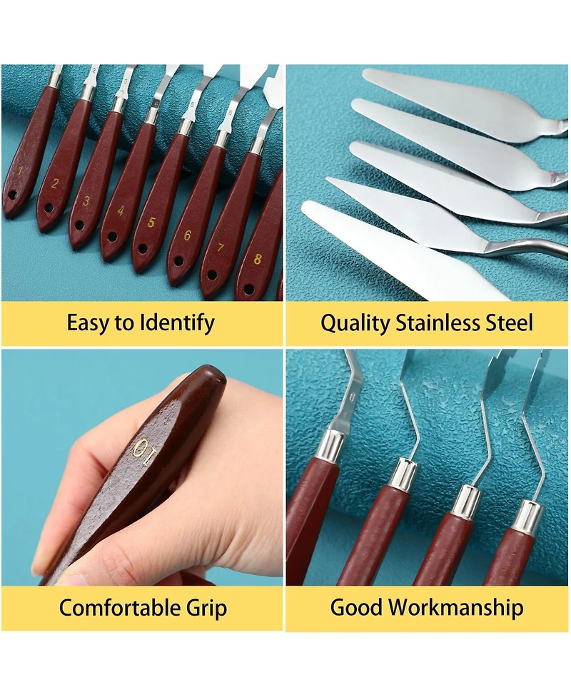 Xdovet Stainless Steel Spatula Tools For Oil Paint Mixing Texturing