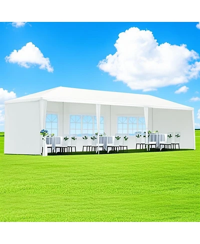 Streamdale Furniture 10x30' Outdoor Garden Gazebo Wedding Party Tent with 5 Removable Sidewalls