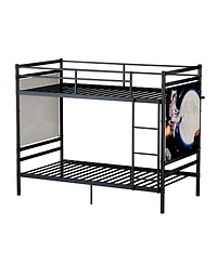 Streamdale Furniture Twin Over Twin Metal Bunk Bed with Ladder and Guardrails