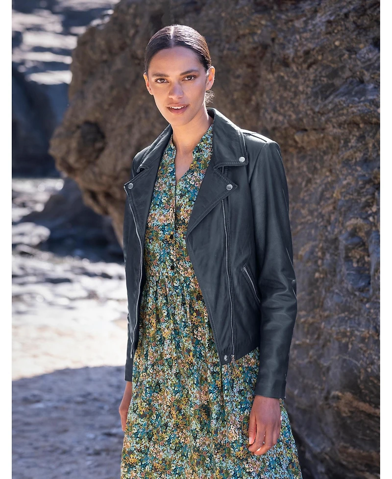 Celtic & Co. Womens Leather Biker Jacket